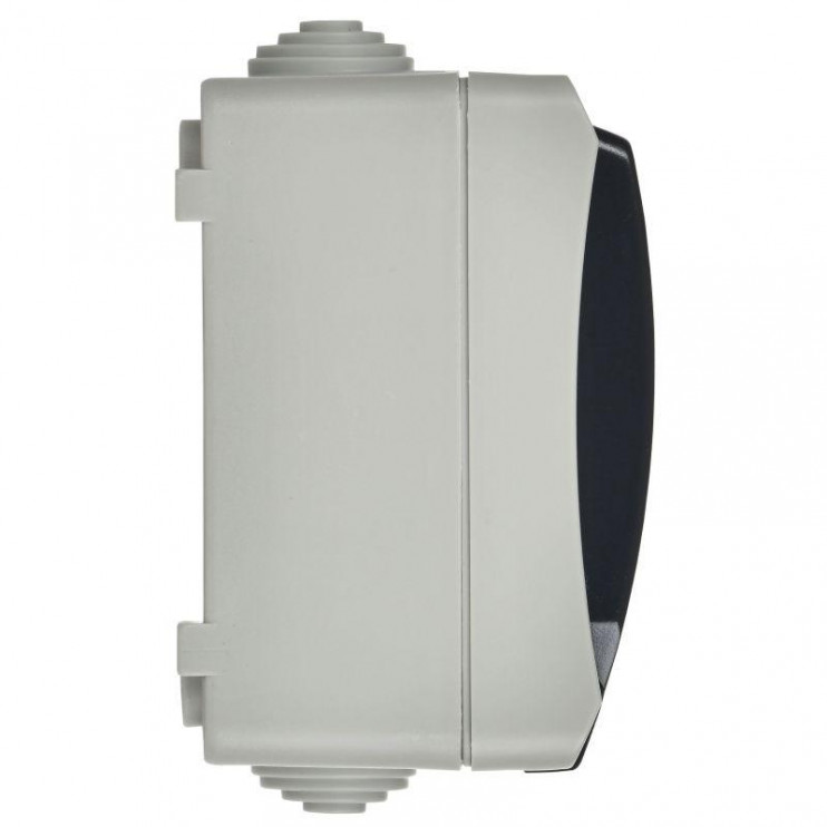 Розетка 2-м ОП Форс РСб22-3-ФСр 16А IP54 с заземл. с крышкой сер. IEK ERS22-K03-16-54-DC