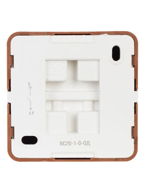 Выключатель 1-кл. ОП Октава 10А IP20 ВС20-1-0-ОД дуб IEK EVO10-K04-10-DC