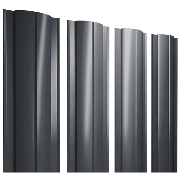 Штакетник круглый с прямым резом 0,4х128x1500мм GRAND LINE RAL 7024