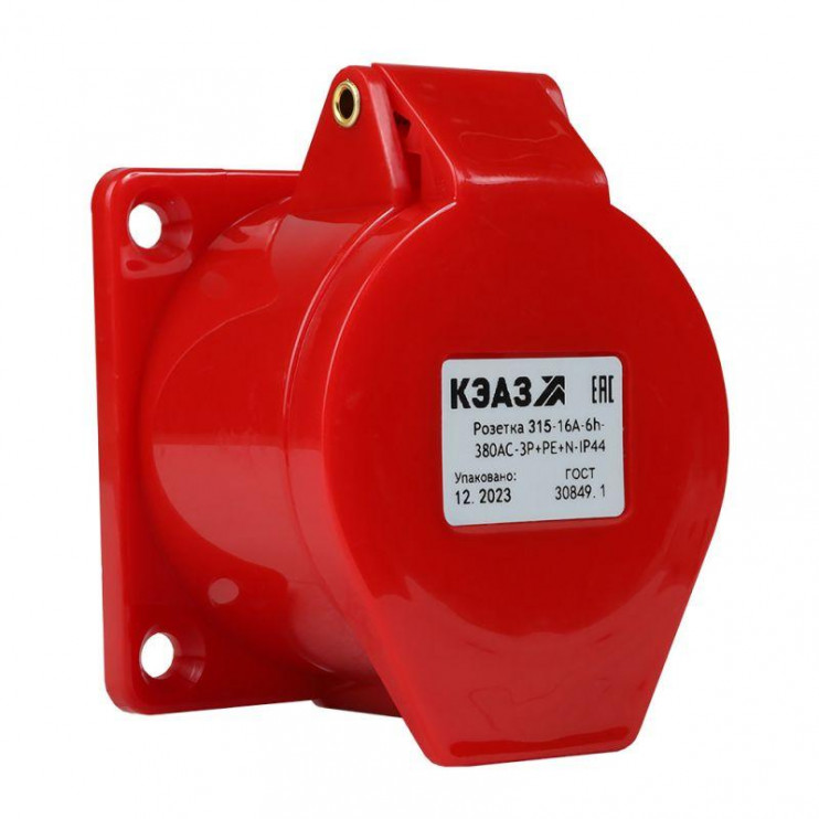 Розетка фланцевая 315 16А 380AC 3P+PE+N 6ч IP44 КЭАЗ 222759