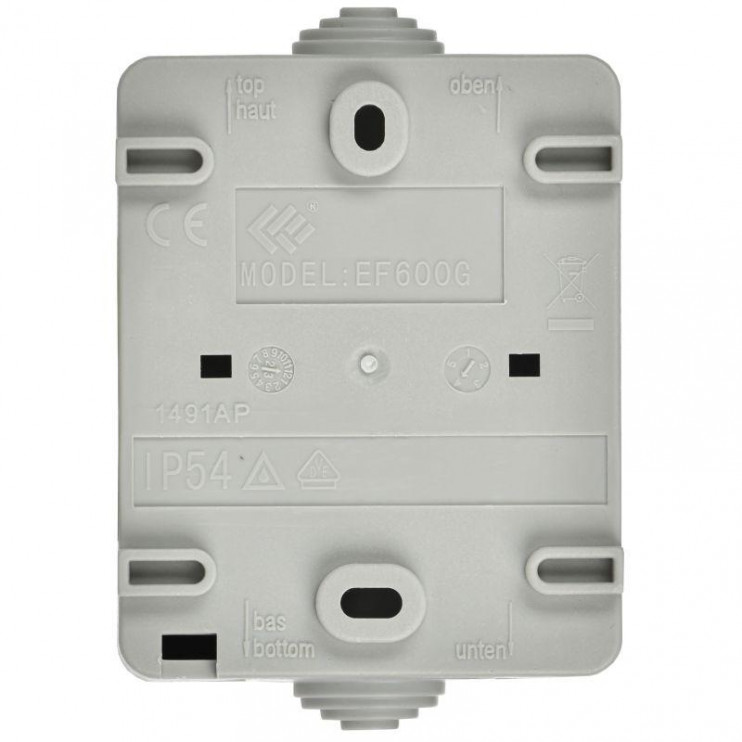 Розетка 1-м ОП Форс РСб20-3-ФСр 16А IP54 с заземл. с крышкой сер. IEK ERS12-K03-16-54-DC