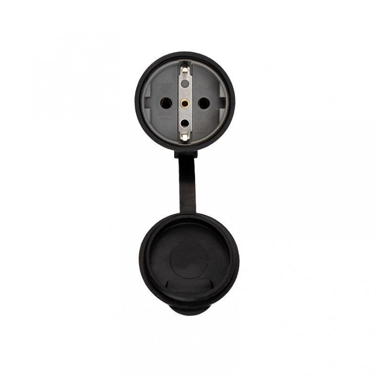 Розетка переносная влагозащ. с крышкой с/з 16А IP44 каучук Rexant 111-004